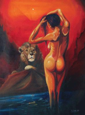 my king
acrylic painting, paintings are now a lot darker
Keywords: nude lion wild animal