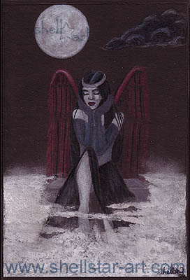 Dark Musings
A dark angel sits atop a headstone at midnight, contemplating about......

Prints available at [url=http://www.shellstar-art.com/darkfantasy.html][b]Shellstar Art[/b][/url]
Keywords: dark angel gothic midnight grave tomb